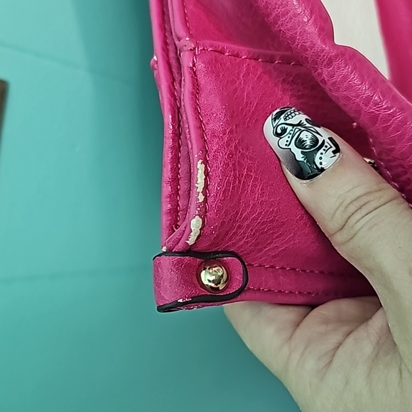 Michael Kors Pink and white striped purse - Picture 8 of 12